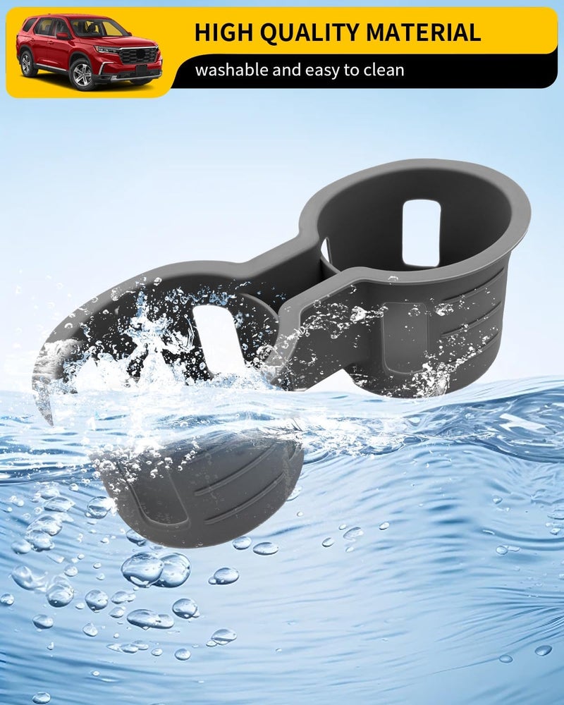 Maxzina Cup Holder Compatible with 2023-2026 Honda Pilot Car Center Console Cup Holder Insert Storage Box Interior Armrest Organizer for 2024-2026 Honda Ridgeline&Passport Accessories (Grey) - Image 4